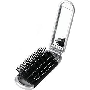 YPYMOD Spazzola per Capelli da Viaggio con Mini Specchio, Pieghevoli Spazzola Pettine per Massaggi Strumenti compatti per Lo Styling dei Capelli per Palestra, Viaggi, Borsa, Nuoto(Argento)