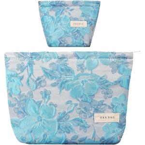 Aucuu 2PCS Beauty Case, Borsa Cosmetica Ricamata, Borsa Cosmetica da Viaggio, Multifunzionale Pochette Trucchi, Trucco Portatili per Vacanze in Viaggio