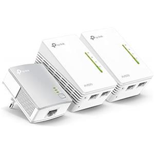 TP-Link TL-WPA4220 TKIT Powerline Kit AV600Mbps e WiFi 300Mbps, Homeplug AV2, Porte Ethernet, Plug & Play, Tecnologia Powerline Avanzata, Facile Gestione, 3 Confezioni, Espandi la Portata WiFi