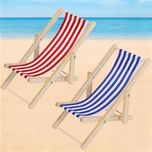 LQTSLFM 2 Pezzi Sedia Sdraio Miniatura 1:12 Sedia da Spiaggia in Miniatura Mini Sedia a Sdraio per Casa Delle Bambole Estate, Micro Spiaggia Paesaggio Fai Da Te