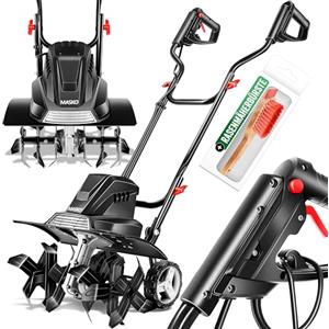 MASKO® Motozappa elettrica 1500W | larghezza di lavoro 40 cm - profondità di lavoro 20 cm | zappatrice per terreno | fresatrice agricola - coltivatore - fresa da giardino | zappatrice elettrica