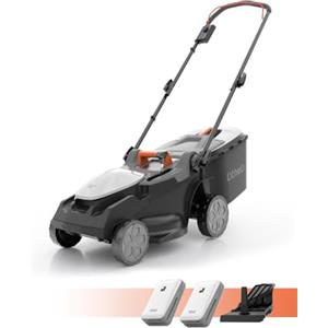 LiTHELi U20 Litheli Tagliaerba Tosaerba a Batteria 38cm, 2x 20V Batterias 4.0Ah, Altezza Regolabile 25-75mm, Sacco 40L, per Prati Fino a 300m²