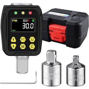 Uharbour Adattatore dinamometrico digitale 1/2 1,5-30 Nm, chiave dinamometrica digitale con display LCD, modalità PEAK/TRACK, cicalino e indicatore LED, precisione di errore ± 2%, per bicicletta e