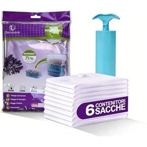Dorunova Sacchi Buste Sacchetti Sottovuoto Vestiti con Pompa Da Viaggio Piumoni, Vacuum Storage Bags (Viola,S,6)
