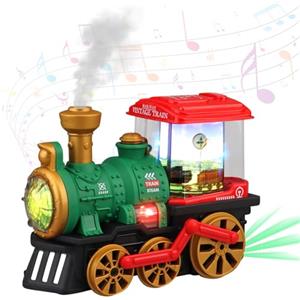 Fancysky Trenino Elettrico a Spruzzo per Bambini, Treno Giocattolo, Trenino Elettrico per Bambini, Treno Giocattolo con Luci e Suoni, Giocattoli per Bambini dai 3 ai 9 Anni