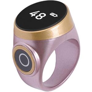 Generic Contatore Smart Ring Schermo LCD Digitale Regolabile con Controllo Touch Impermeabile per Lo Sport e L'uso Quotidiano ABS Leggero 1 Pezzo (Oro Rosa)