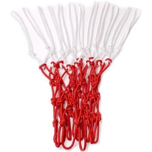 NULYLU Rete da Basket Rete Spessa e Pesante in Nylon Intrecciato Resistente per Canestri Standard 12 per Uso Scolastico e Campi All'aperto, Resistente a Tutte le Stagioni