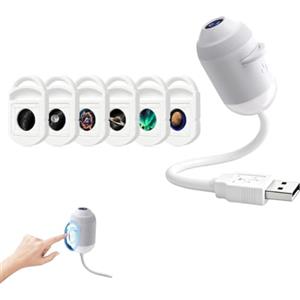 Hliloy HD Smart Dynamic 5D proiettore notturno olografico, Plug-and-Play, proiettore stellare HD con film di proiezione, 360° USB proiettori di galassia e luna, luce notturna per camera da letto