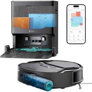 Lefant M210 Omni Robot Aspirapolvere Lavapavimenti con Rullo 20000Pa Anti Groviglio, Serbatoio Polvere 800ml, Ultra Sottile 85mm per Pavimenti Duri e Peli Animali