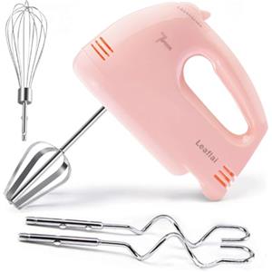 Leaflai Sbattitore Elettrico a Mano 300W 7 Velocità | 5 Accessori in Acciaio Inossidabile, Funzione Turbo, Regolazione automatica della velocità, Pulsante di espulsione