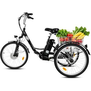 Snokco M300: triciclo elettrico per adulti da 250 W con batteria rimovibile da 36 V e 18Ah, ruote da 24 pollici, 3 marce e 7 velocità, ideale per il campeggio e gli spostamenti quotidiani
