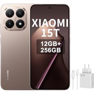 XIAOMI 15T, Smartphone 12+256GB, Display da 6,83 120Hz, MediaTek Dimensity 8400-Ultra, Obiettivo ottico Leica Summilux 50MP, 5500mAh, Garanzia 2 anni,Oro,con caricatore da 67 W