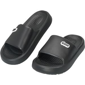 JOMIX Ciabatte Uomo Estive in EVA Slip On,Pantofole Gomma Morbide con Suola Antiscivolo,Leggere e Comode per Tutti i Giorni di Vita Quotidiana,Nero,44-45 EU