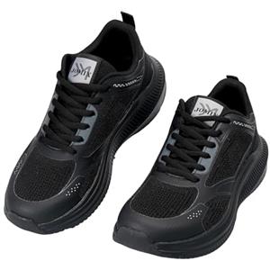 JOMIX Sneakers Donna Running Mesh Traspirante Suola Ammortizzata Platform 4 cm Scarpe Sportive Camminata Lavoro Tempo Libero WOS260319 Nero 38