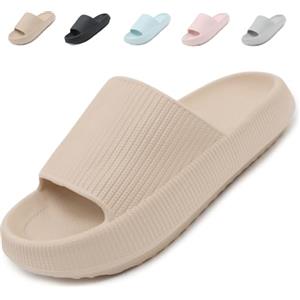 Uniuni Ciabatte Uomo Pantofole Donna Estive da Casa Comode Nuvola Antiscivolo Sandali Doccia Spiaggia Piscina Cachi 44/45