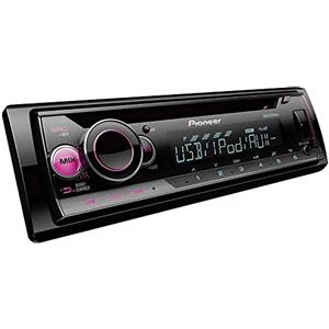 Pioneer Deh-S220Ui, Autoradio 1DIN RDS con Illuminazione dei Pulsanti Rossi, Display Bianco, Supporto Android, Controllo iPhone, Equalizzatore a 5 Bande, CD, MP3, USB, AUX Ingresso, App Arc