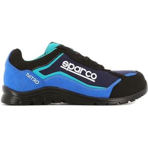 Sparco Teamwork Scarpa Antinfortunistica da Lavoro-Bassa per Uomo E Donna-Nitro-S3 SRC, Stivali Unisex-Adulto, NERO / BLU SPARCO, 47 EU