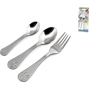 Lulabi Disney Minnie Confezione da 3 Posate Inox, Grigio