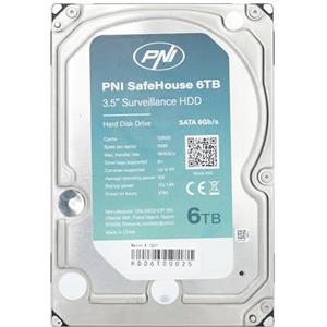 PNI Hard Disk interno PNI SafeHouse 6TB 3,5" HDD, CCTV, 128MB, SATA III, 7200 RPM per sistemi di sorveglianza