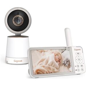 Gigaset Baby 500 Video Baby Monitor, Schermo 5 Pollici, Cream White/Bronze