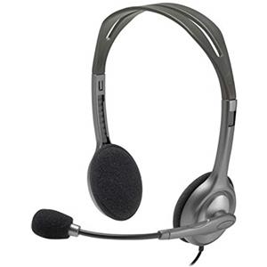 Logitech H111 Cuffie Cablate per Computer, Stereo con Microfono, Cancellazione Rumore, ‎Jack Audio da 3.5 mm, PC, Mac, Laptop, Smartphone, Tablet - Nero