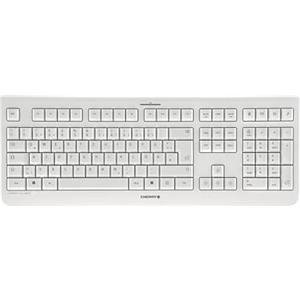 CHERRY KW 3000, Tastiera Senza Fili con Tastierino Numerico, Layout per la Germania (QWERTZ), Wireless 2,4 GHz, Tasti Silenziosi, Design Piatto, Alimentazione a Batteria, Bianco-Grigio
