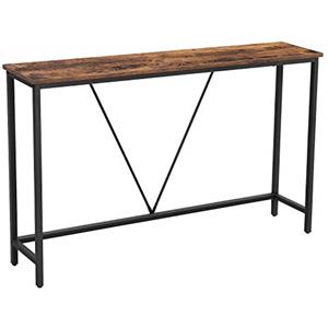 VASAGLE Tavolo Consolle Ingresso, Tavolo Stretto per Divano in Soggiorno, Salotto, Corridoio, Montaggio Facile, Marrone Vintage e Nero Inchiostro LNT020B01