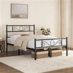 Yaheetech Struttura Letto Matrimoniale Metallo per Materasso 120 x 190 cm