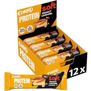 Corny Soft Barretta Proteica Arachidi e Caramello, Ricca di Proteine, Senza Zuccheri Aggiunti, 12 Barrette x 45g