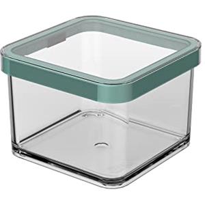 Rotho Loft - Barattolo da 0,5 l con coperchio, in plastica alimentare (SAN), senza BPA, turchese/trasparente, 0,5 l (10 x 10 x 7,2 cm)