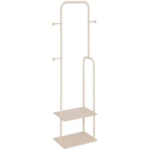 5 five simply smart 5Five - Appendiabiti LINY beige in metallo e legno - Barra singola - 45x31x164 cm - Organizzazione armadio, accessorio per abbigliamento