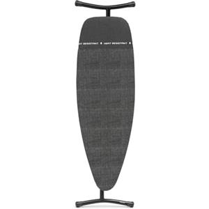 Brabantia Ironing Board D, 135x45cm - Denim Black | 100% Fairtrade Cotton | XL Ironing Board & Wide Surface | Heat Resistant Zone for Steam Generators | Foldable Iron Table & Sit-Down Use