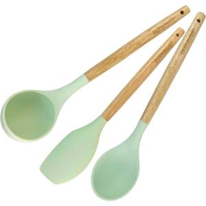 Fackelmann Set 3 Utensili da Cucina, Cucchiaio, Spatola e Mestolo in Silicone e Legno FSC®, Accessori da Cucina Antiaderenti Resistenti al Calore, Linea Ocean