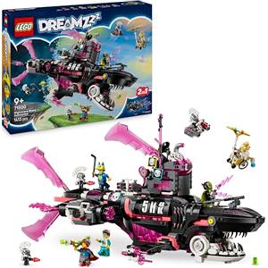 LEGO DREAMZzz 2 in 1 Sottomarino-Squalo Nightmare - Giocattolo Modulare con 2 Opzioni di Costruzione, 2 Velivoli Staccabili e 5 Minifigure tra cui Mateo e Astrid - Regalo per Bambini da 9 Anni - 71500