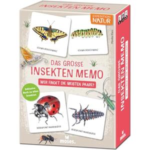 moses. Expedition Natur - Gioco educativo per Bambini dai 6 Anni in su, Gioco memo con Insetti e i Loro Animali Giovani, Incluso Libro di saggistica di 48 Pagine, Scoprire la Natura e determinare Gli