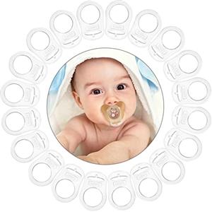 Vicloon Anello Adattatore Clip, 20 Pezzi Anello Adattatore per Ciuccio, Ciuccio Clip Adattatore Adatto Alla Maggior Parte dei Succhietti per Bambini