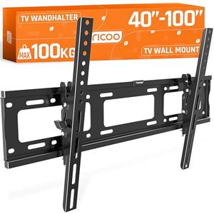 RICOO R07 Supporto TV da parete Staffa TV 40-100 pollici per 40 43 49 50 55 58 65 70 75 77 85 86 100 pollici inclinabile fino a 100 kg max VESA 600x400