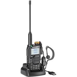 JUCJET UV-K5 Walkie Talkie Ricaricabile，Radio ricetrasmittenti a 200 canali con Batteria Ricaricabile, VOX, CTCSS/DCS, Auricolari con Microfono(1 pcs)