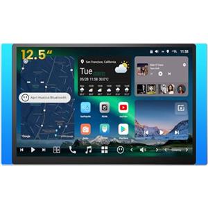 ATOTOZONE [12.5" QLED con LED laterali] Autoradio 2 DIN Android, Agente AI & Visione AI, Protezione Parcheggio, Avviso Golden Hour, Guida al Rifornimento, 8G+128G, 4G LTE, Audio 7.1.2 CH, Ingresso HDMI,X10G225E
