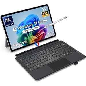 ALLDOCUBE Tablet 2-in-1 da 13 pollici con Tastiera e Stilo, Laptop Win 11 Home Intel Core Ultra 5 125H, PC Touchscreen 16GB RAM+1TB SSD, Display 2,5K, PD 65W, WiFi 6, QWERTY