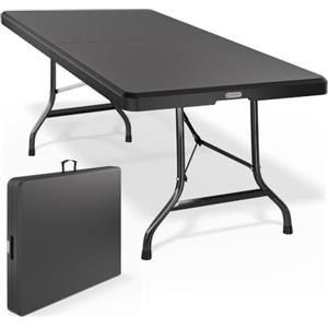 Casaria Tavolo da Giardino Portatile 183x76cm in Plastica 8 Persone Terrazza Balcone Tavolo da Campeggio Pieghevole