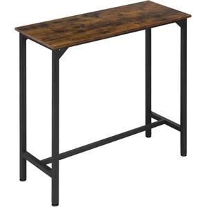 EUGAD Tavolo da Bar Salvaspazio, Tavolo Alto da Cucina Stretto, bancone bar in Legno & Metallo per Home Bar Cucina, 100 x 40 x 100 cm, Rustico + Nero