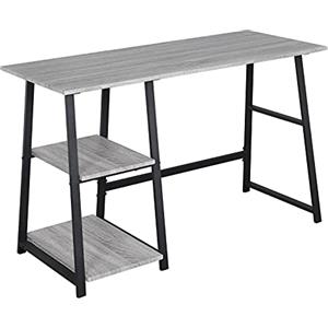 WOLTU Scrivania per Computer, Scrittoio con 2 Ripiani a Sinistra o Destra, 120x50cm, Salvaspazio per Ufficio, TSG25gr