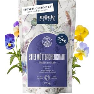 Monte Nativo Viola del Pensiero Tisana Monte Nativo (250g) - Viola Tricolor essiccata - Tè ai fiori di campo - Tè sfuso senza additivi - Infuso rinfrescante e salutare