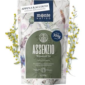 Monte Nativo Tè di Assenzio Monte Nativo (300g) - Erbe aromatiche senza additivi - Infusi e tisane per la tazza di tè più deliziosa - Raccolte ed Essiccate Delicatamente - Herbal Tea