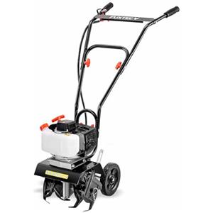 FUXTEC Motozappa a Scoppio FX-AF152 - Potente fresatrice a benzina con motore 2 tempi, larghezza di lavoro 23 cm, cilindrata 51,6 cc, 2 frese da 70 mm, peso netto 14 kg