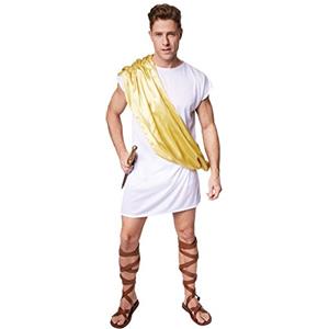 dressforfun Costume da uomo - Legionario Ottavio | Comoda tunica bianca | Fascia giallo-oro da indossare di traverso (M | no. 300343)