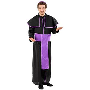 dressforfun Costume da uomo - Padre Benedetto | Tonaca con ampio collo | incl. fascia cintura e Papalina (L | no. 300280)