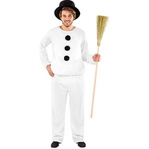 dressforfun Costume da uomo - Pupazzo di neve | Morbido e soffice corpino con maniche lunghe | Comodi pantaloni con elastico | Cilindro (XL | no. 300467)