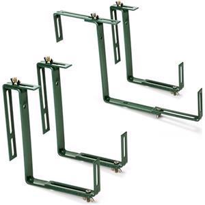 com-four® 4x supporto per fioriera per parapetti e ringhiere per balconi - attacco flessibile in metallo per fioriere - regolabile in 2 direzioni - nessuna perforazione necessaria